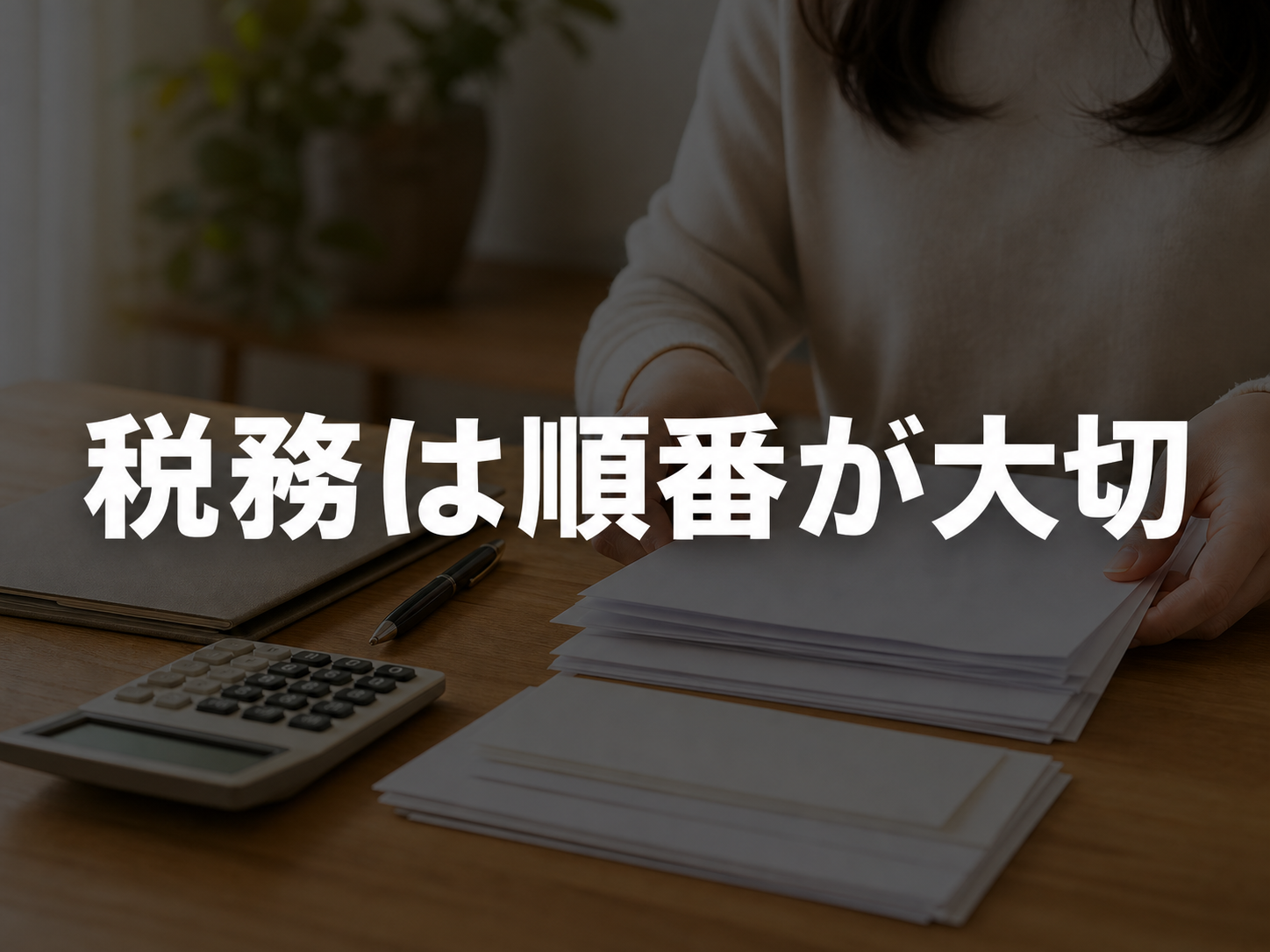 住民税と確定申告を順番に確認する机
