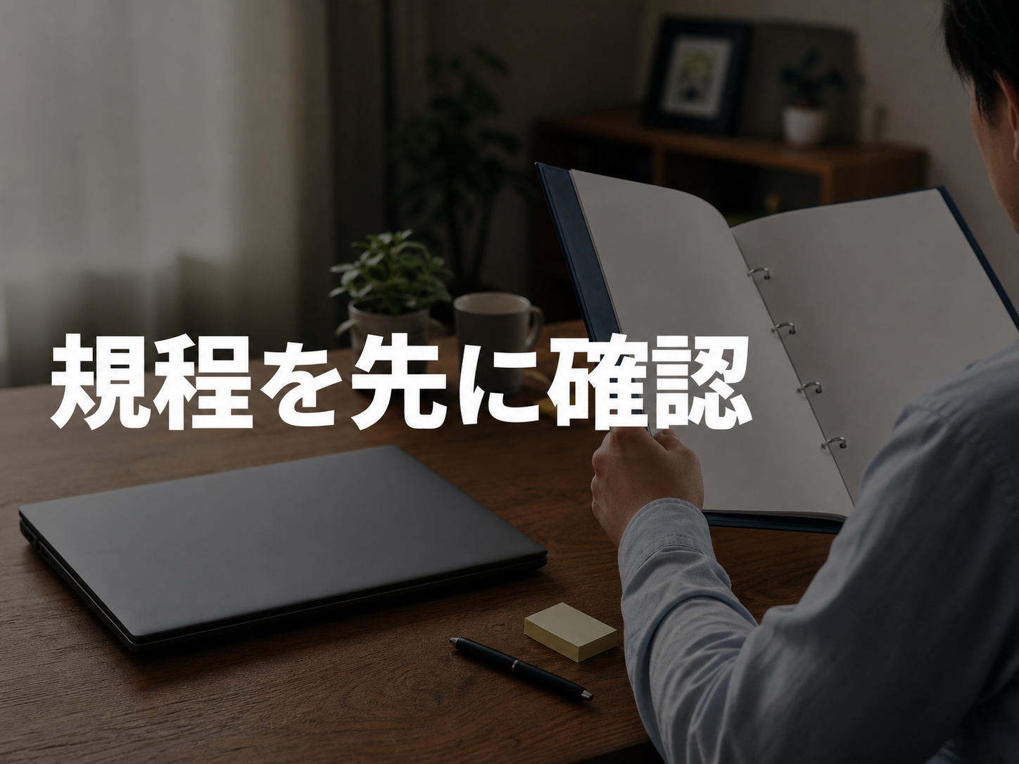 副業規程を確認する会社員女性