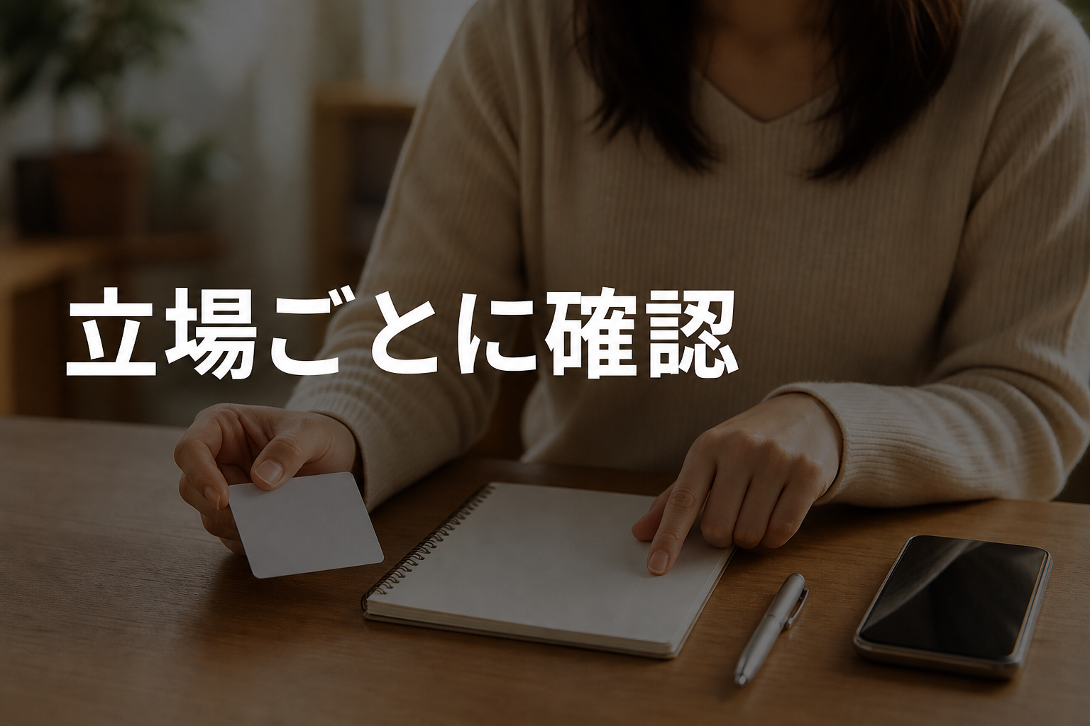 立場ごとの確認事項を整理するアイキャッチ