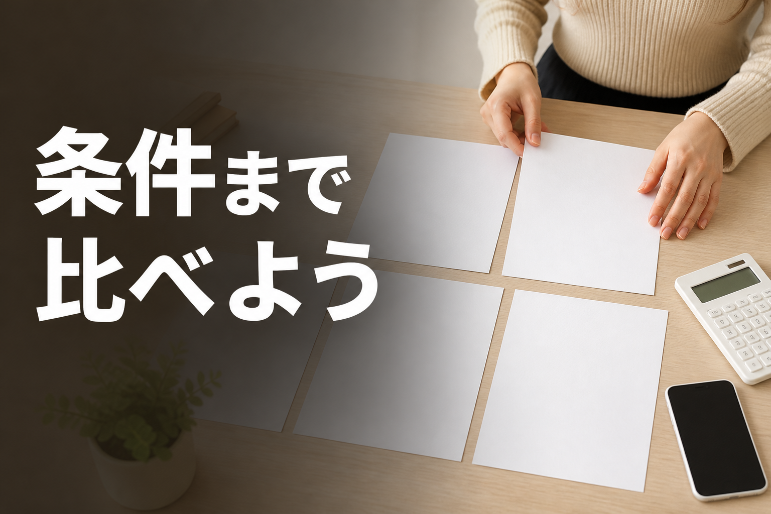 複数求人の条件を確認する女性