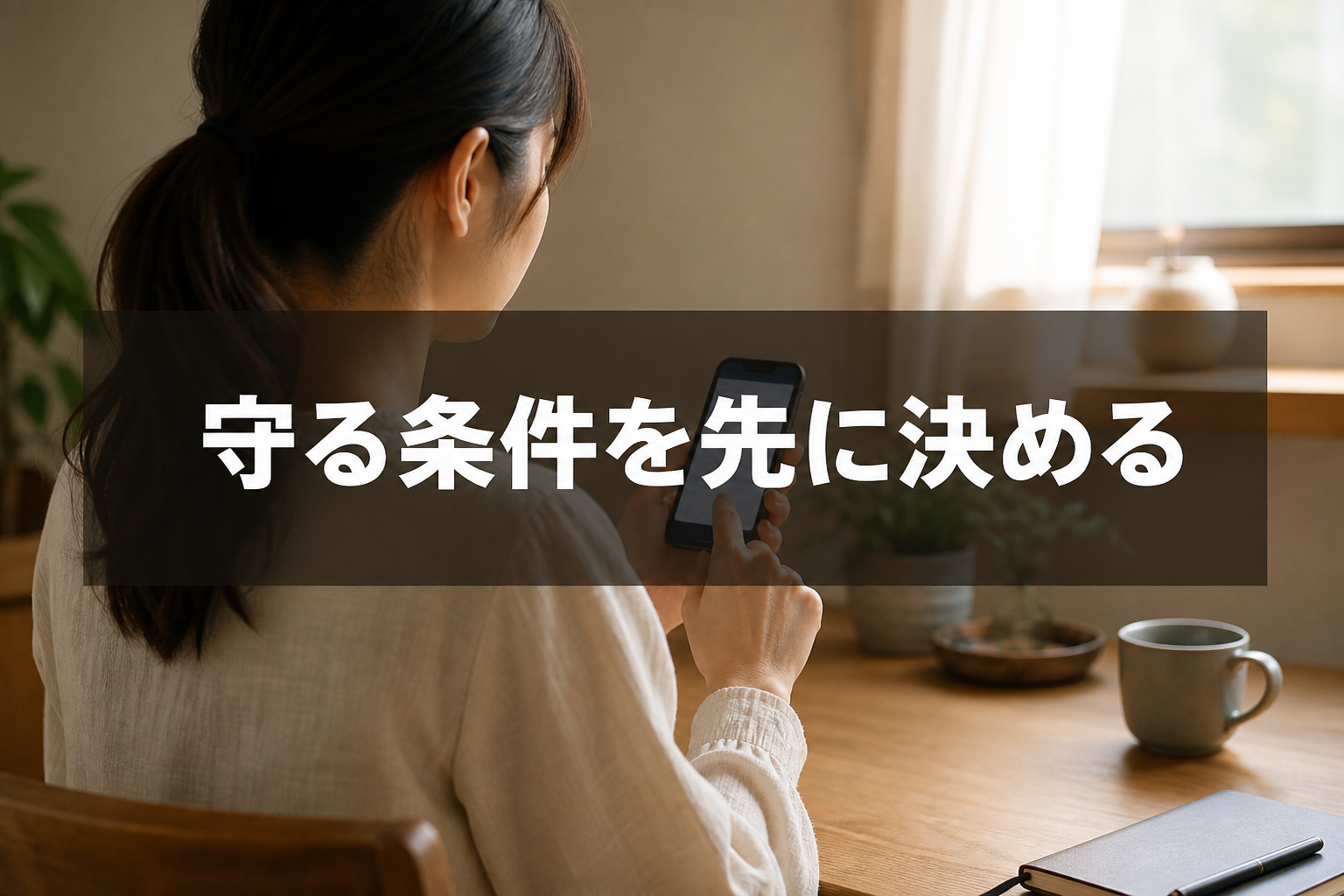 身バレを避ける条件を確認する女性