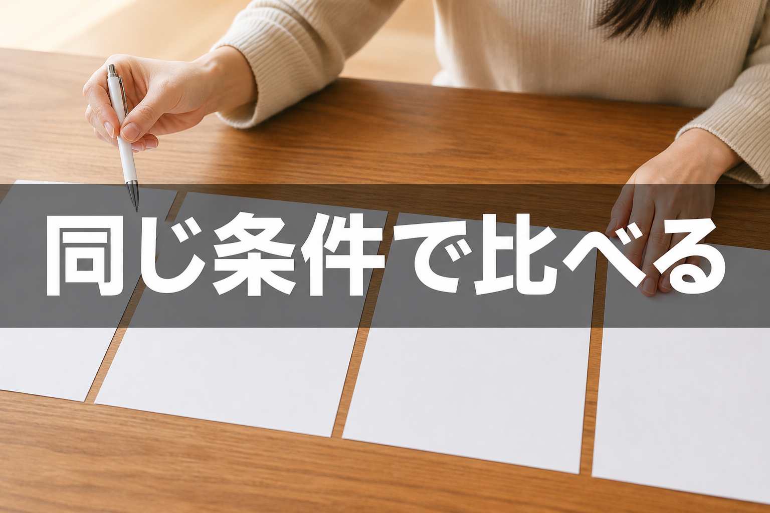 複数の条件を同じ基準で比べる手元