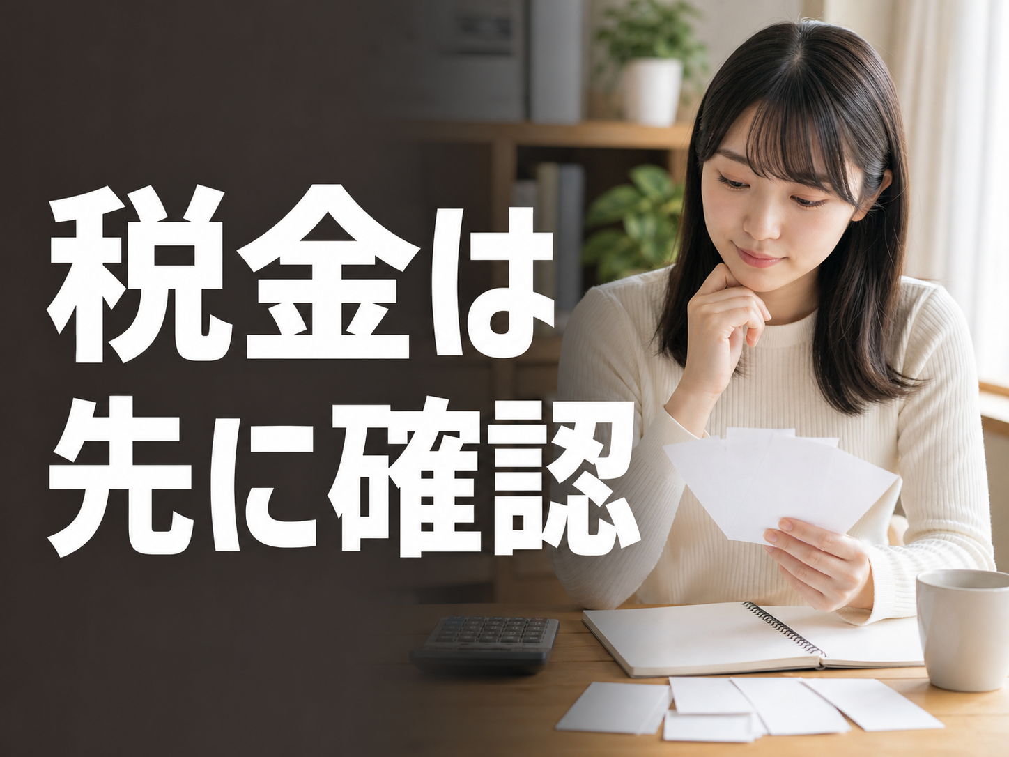 学生が収入と税金を確認する場面