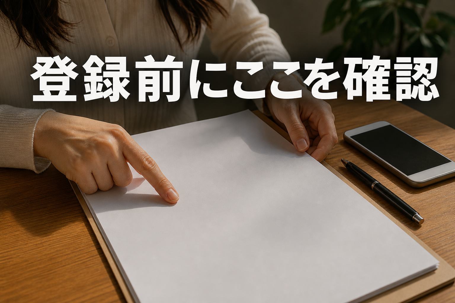 登録前に日払い条件を確認する手元