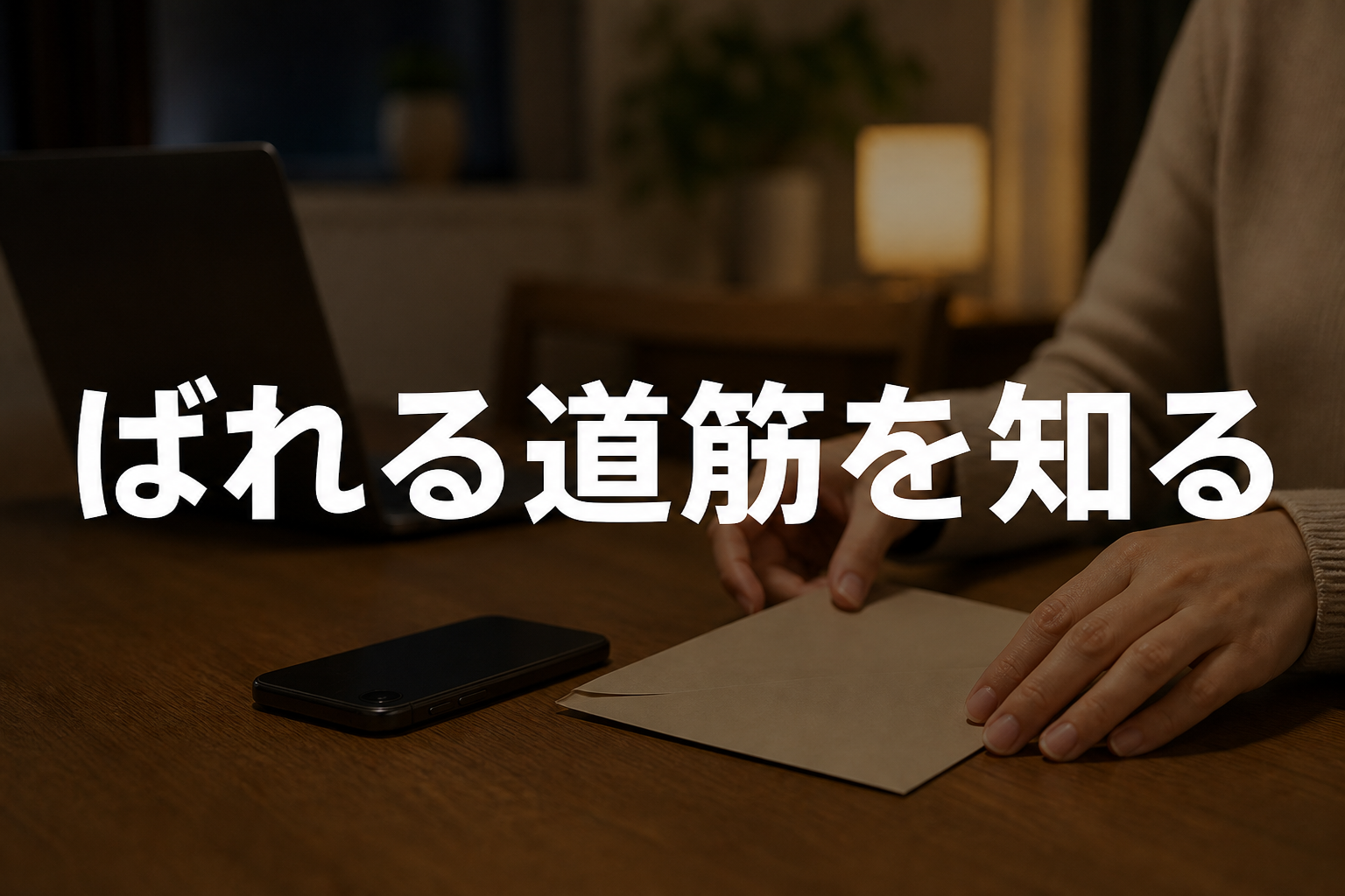 旦那に知られる経路を整理する女性