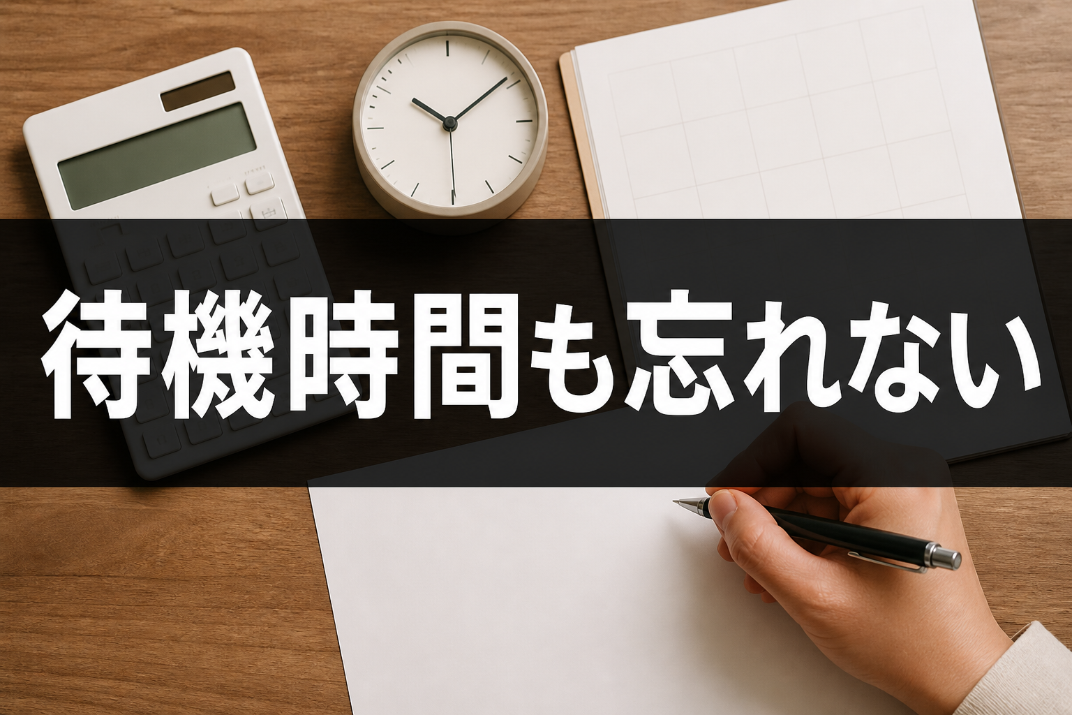 待機込みの実効時給を計算するイメージ