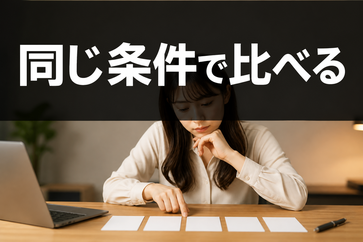チャットレディ事務所を同じ条件で比べるイメージ