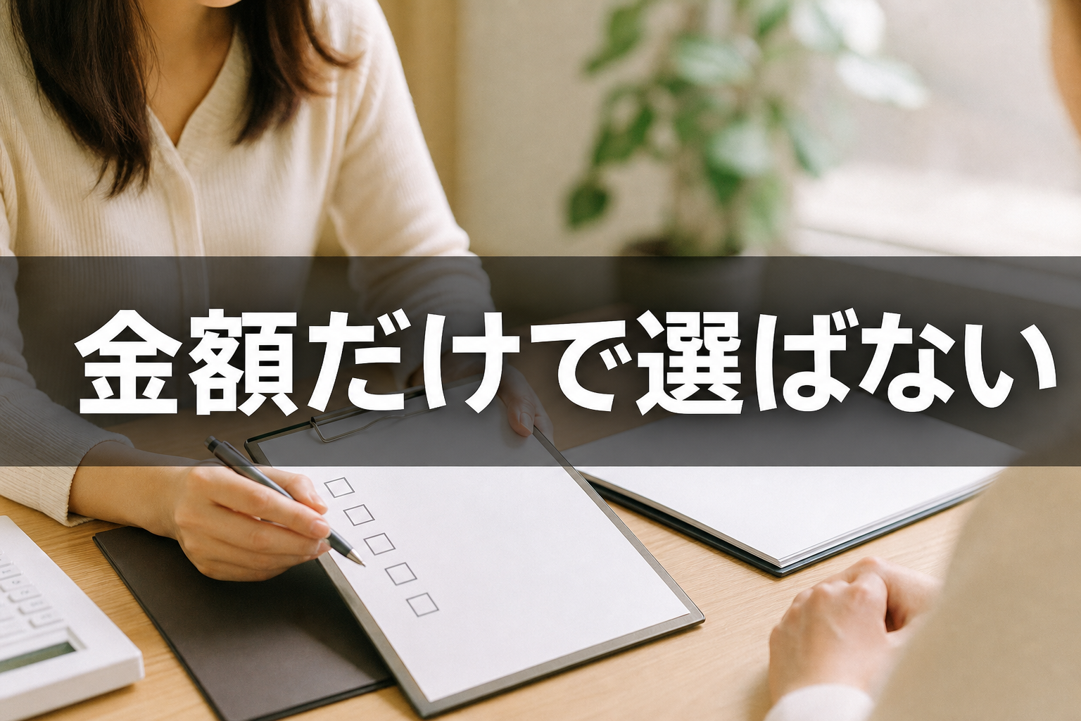 応募前の条件を確認する手元