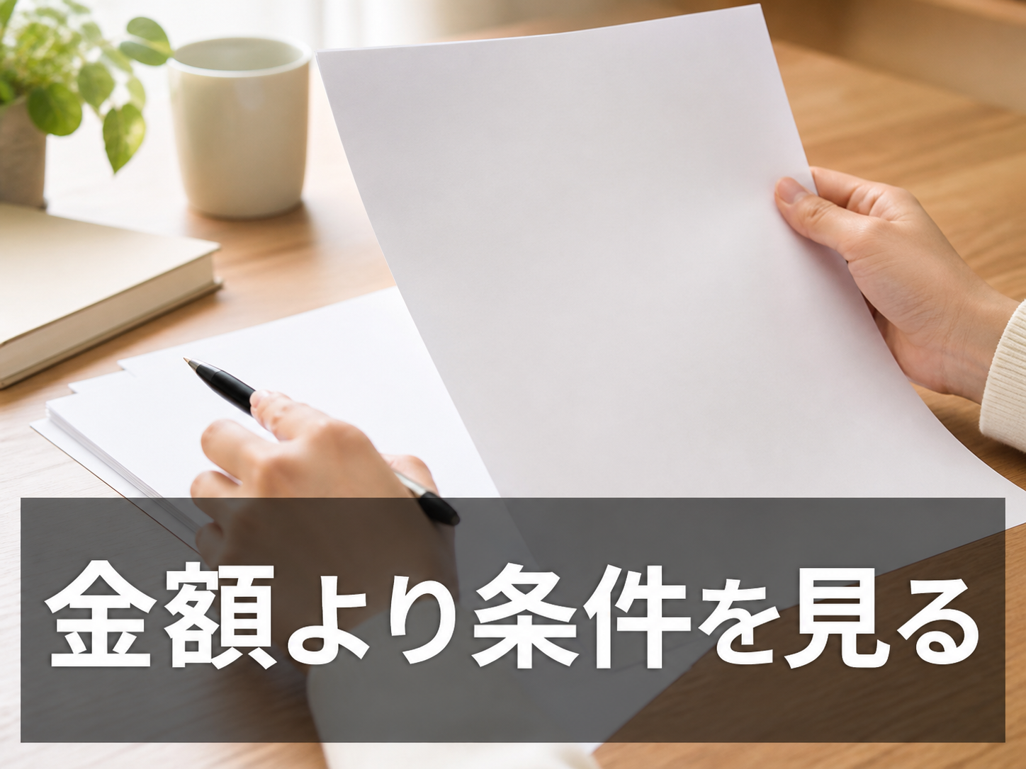 最低保証の条件を確認する手元