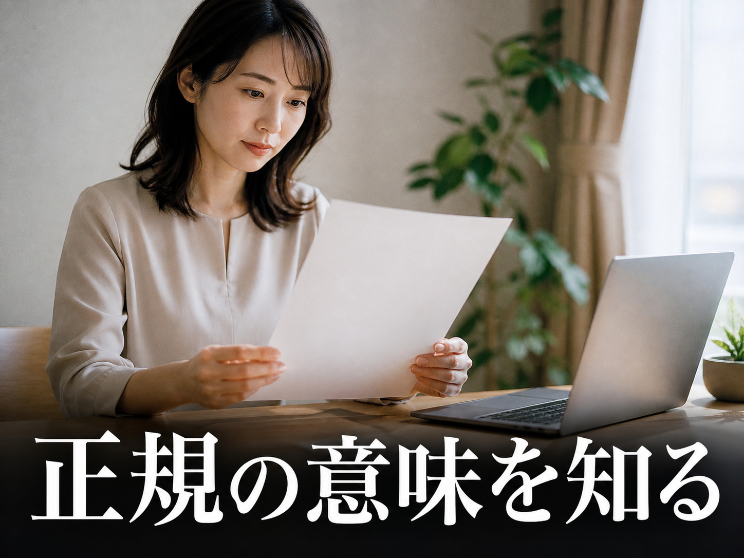 正規代理店の意味を確認する女性
