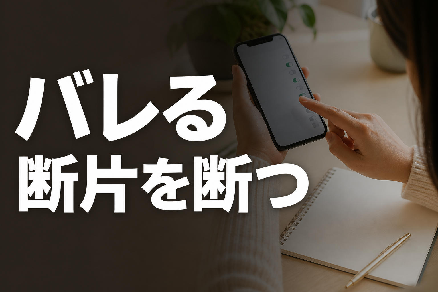 身バレにつながる断片情報を確認するイメージ