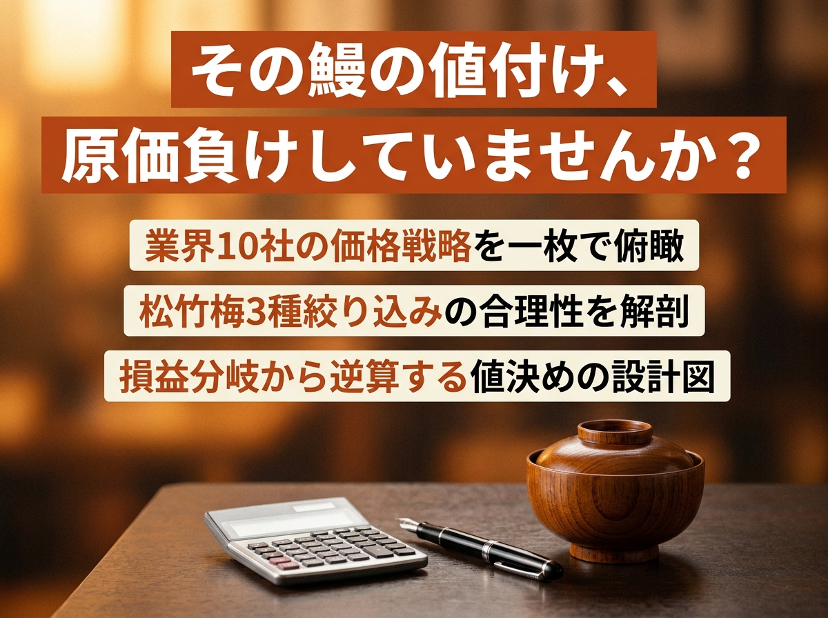 うなぎ屋のメニュー・価格設定完全ガイド10ブランド比較