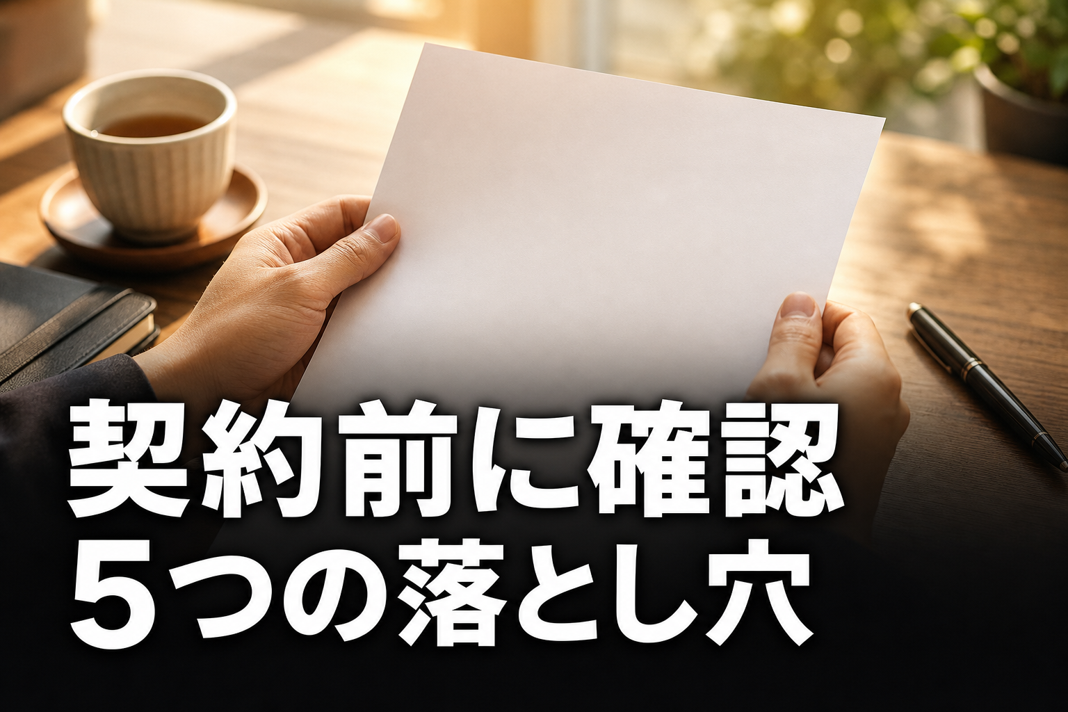 契約前に確認すべき落とし穴