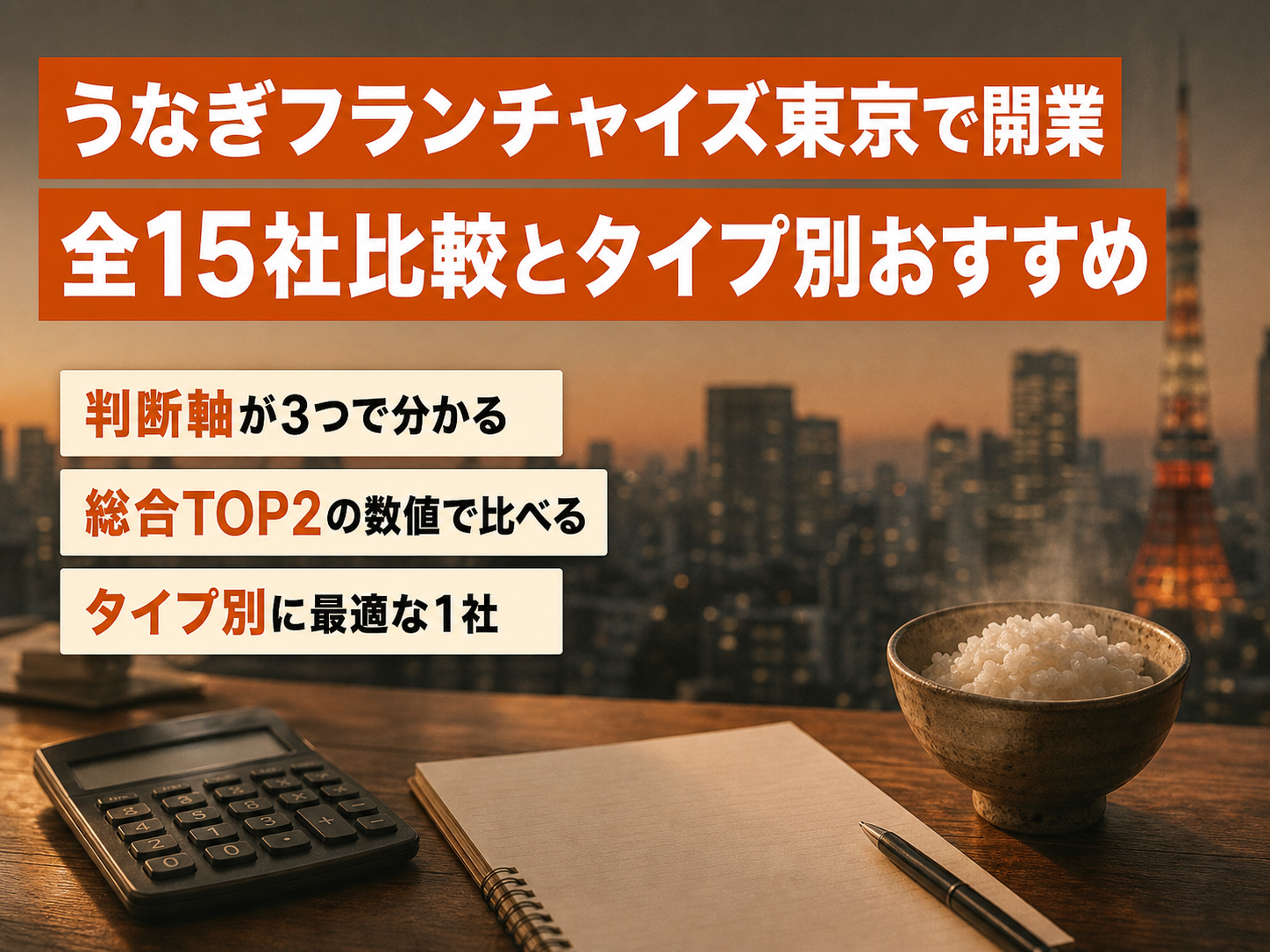 うなぎフランチャイズ東京で開業 全15社比較とタイプ別おすすめ