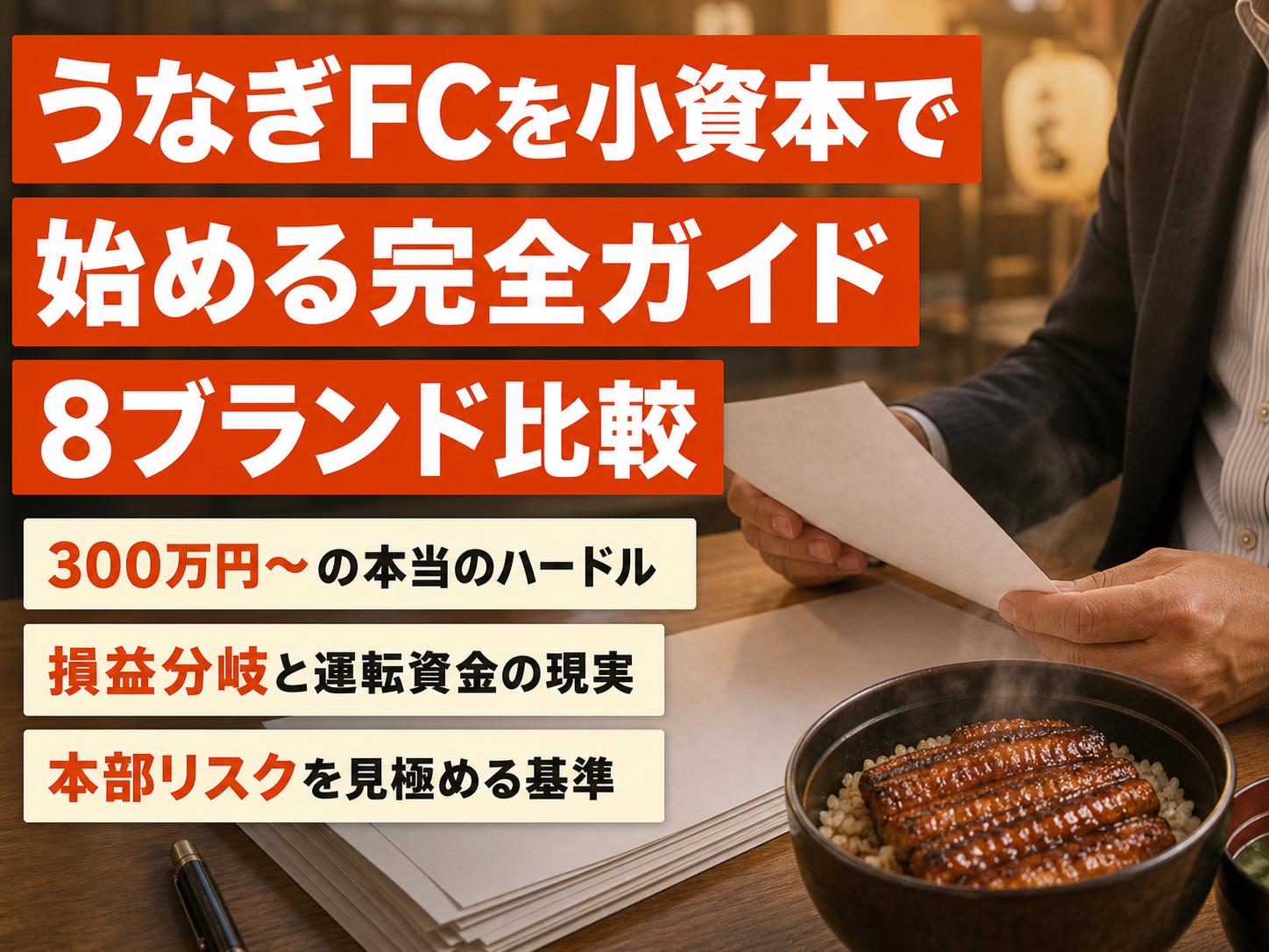 うなぎFCを小資本で始める完全ガイド|500万円以下8ブランド比較