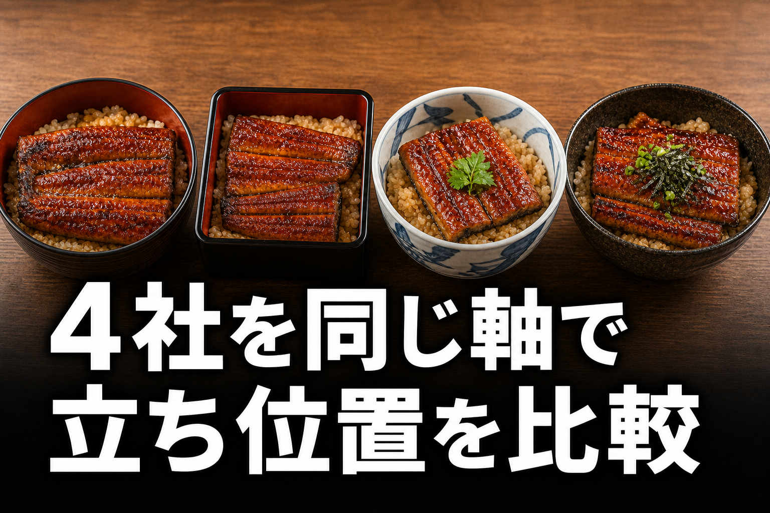 4社を同じ軸で並べてうな泰の立ち位置を比較